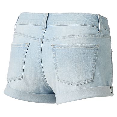 Juniors' SO® Rolled Denim Shortie Shorts