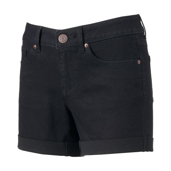 Juniors' SO® Roll-Cuff Denim Midi Shorts
