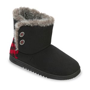 Dearfoams Women's Chalet Microsuede Memory Foam Bootie Slippers