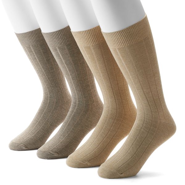 Dockers Mens 4 Pack Patterned Dress Socks