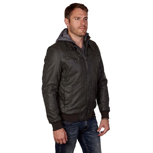 kohls hooded leather jacket