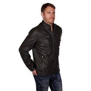 Men's XRAY Faux-Leather Motor Jacket