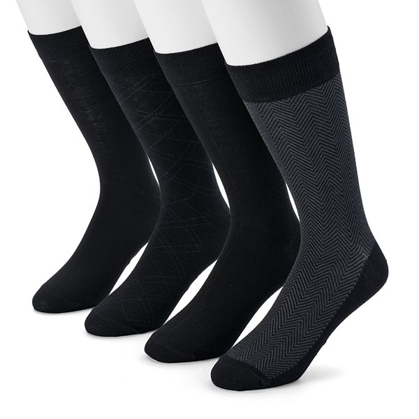 Men's Dockers 4-pack Herringbone & Solid Dress Socks