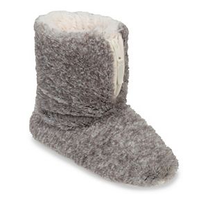 Dearfoams Women's Zippered Fuzzy Bootie Slippers
