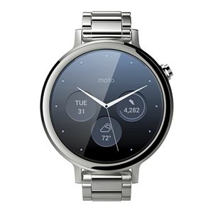 Women's Motorola Moto 360 (2nd Gen.) 42mm Smartwatch (Silver Tone, Stainless Band)