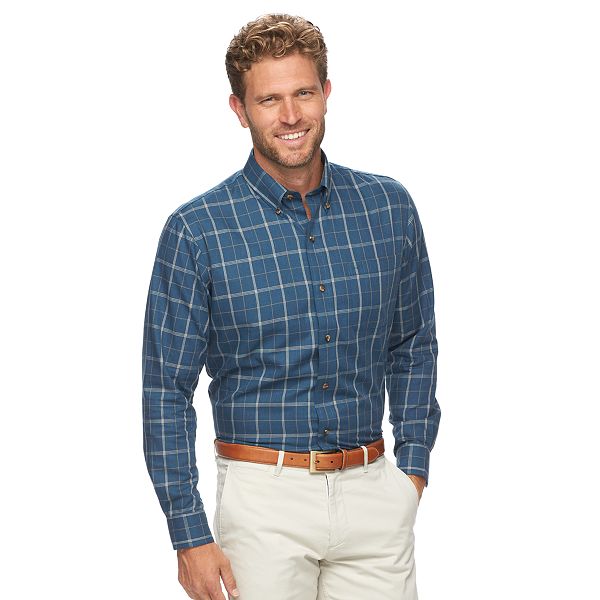 Men's Arrow Classic-Fit Plaid Button-Down Shirt