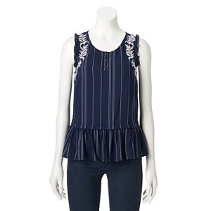 Women's LC Lauren Conrad Striped Peplum Tank