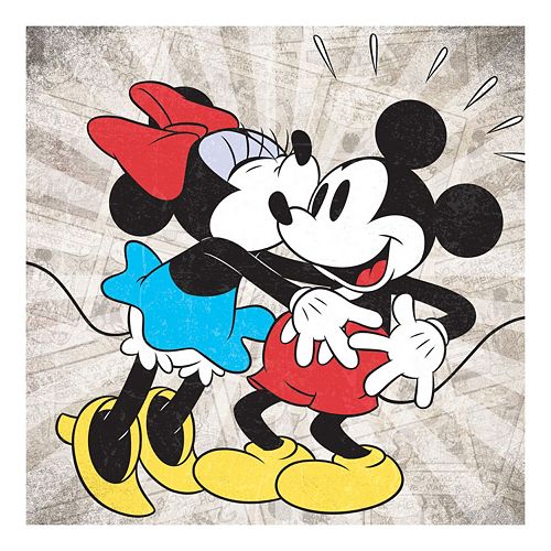 Disney S Mickey Mouse And Minnie Mouse Kiss Canvas Wall Art