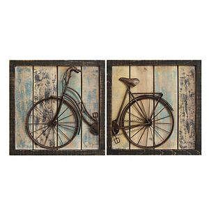 Stratton Home Decor Distressed Bicycle Wall Decor 2-piece Set