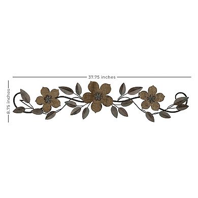 Stratton Home Decor Floral Metal & Wood Wall Decor