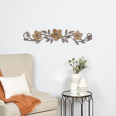 Stratton Home Decor Floral Metal & Wood Wall Decor