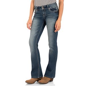 Juniors' Wallflower Double-Button Luscious Curvy Bootcut Jeans