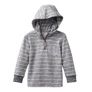 Toddler Boy No Retreat Multi-Striped 1/4-Zip French-Terry Hooded Pullover