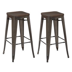 OSP Designs Metal Bar Stool 2-piece Set