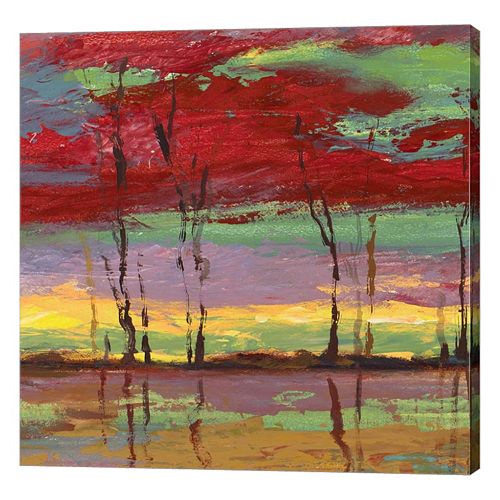 Metaverse Art Tramonto sul Bosco II Canvas Wall Art