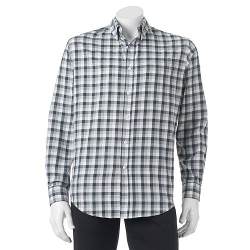 Big & Tall Croft & Barrow® Classic-Fit Grid Easy-Care Button-Down Shirt