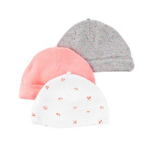 Baby Girl Carter's 3-pk. Print & Solid Hats