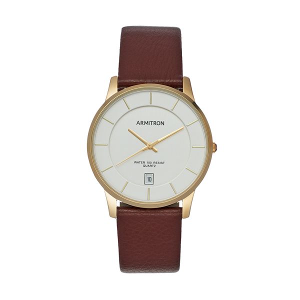 Armitron Men s Leather Watch 20 5190SVGPBN