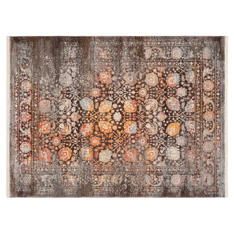 Safavieh Vintage Persian Rebecca Framed Floral Rug, Brown, 6X9 Ft