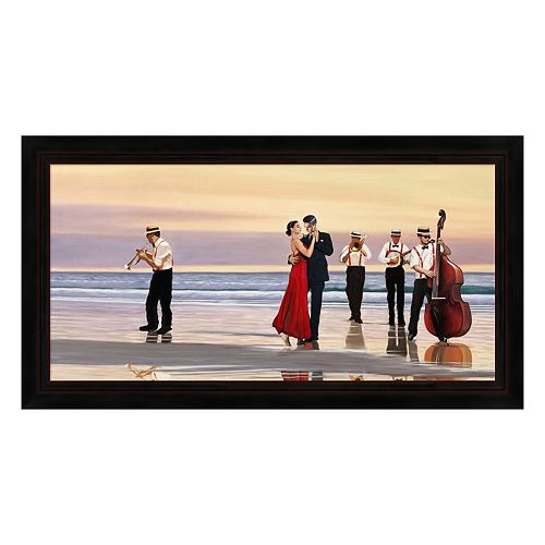 Metaverse Art Romance on the Beach Framed Canvas Wall Art
