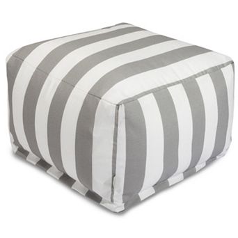 Majestic Home Goods Vertical Stripe Indoor / Outdoor Pouf Ottoman