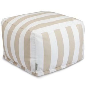Majestic Home Goods Vertical Stripe Indoor \/ Outdoor Pouf Ottoman