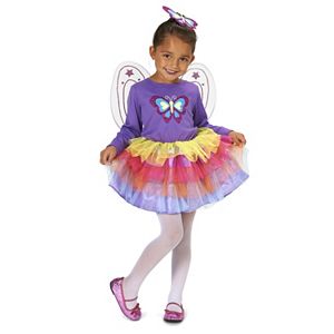 Kids Neon Purple Butterfly Costume