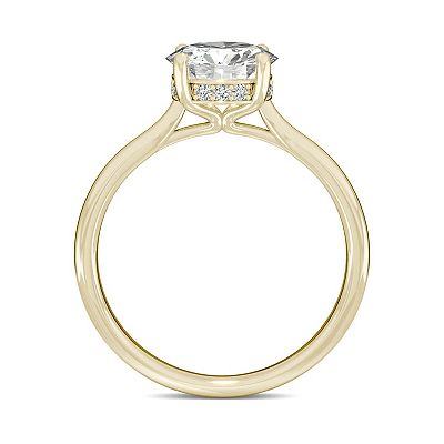 Charles & Colvard 14k Gold 1 5/8 Carat T.W. Lab Created Moissanite Hidden Halo Engagement Ring