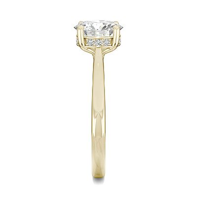 Charles & Colvard 14k Gold 1 5/8 Carat T.W. Lab Created Moissanite Hidden Halo Engagement Ring
