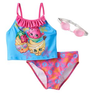 Girls 4-6x Shopkins Pineapple Crush, Melonie Pips & Buncho Bananas Ruffle 2-pc. Tankini Swimsuit Set