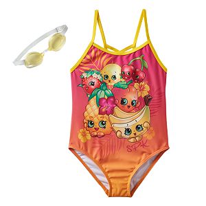 Girls 4-6x Shopkins Strawberry Kiss, Pippa Lemon & Cheeky Cherries Tropical Fruit One-Piece Swimsuit
