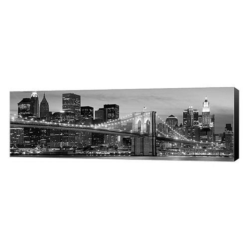 Metaverse Art Brooklyn Bridge At Night Canvas Wall Art