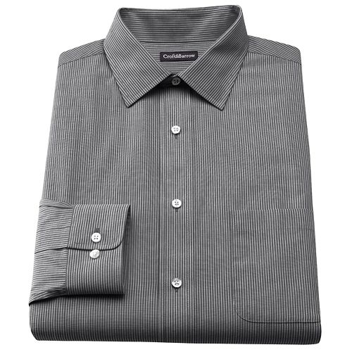 Men's Croft & Barrow® ClassicFit Striped Broadcloth SpreadCollar