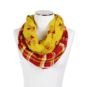 Women's ZooZatz Iowa State Cyclones Logo Plaid Infinity Scarf