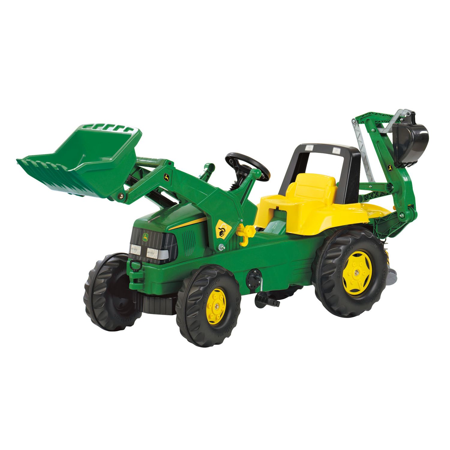 rolly john deere 3 wheel trac with trailer ride on