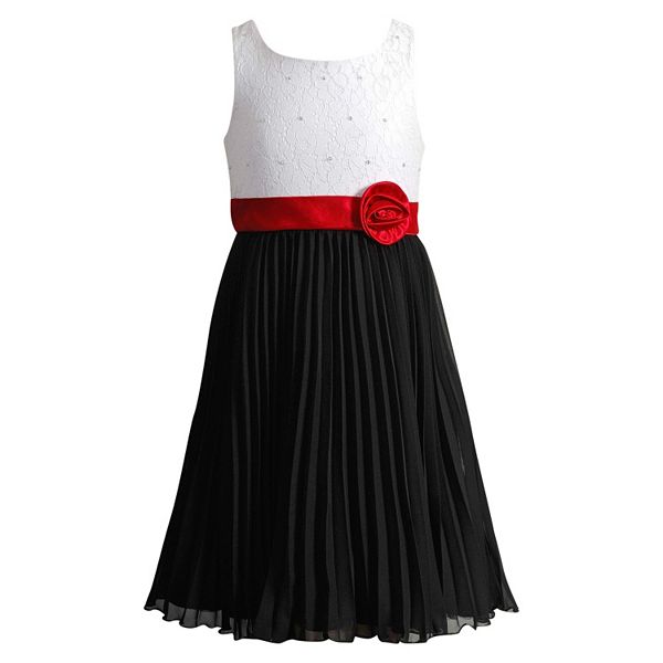 Girls 7-16 Emily West Glitter Bodice Pleated Skirt Dress