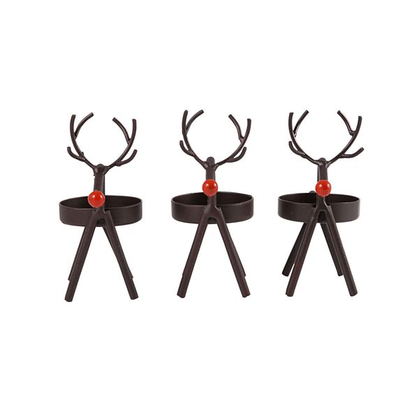San Miguel Christmas Reindeer Votive Candle Holder 3 Piece Set