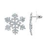 Glitter Snowflake Button Stud Earrings