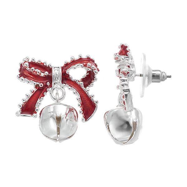 Bow Jingle Bell Drop Earrings