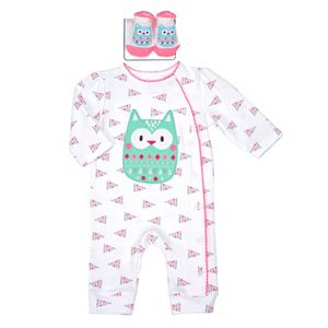 Baby Girl Vitamins Baby Animal Coverall & Socks Set