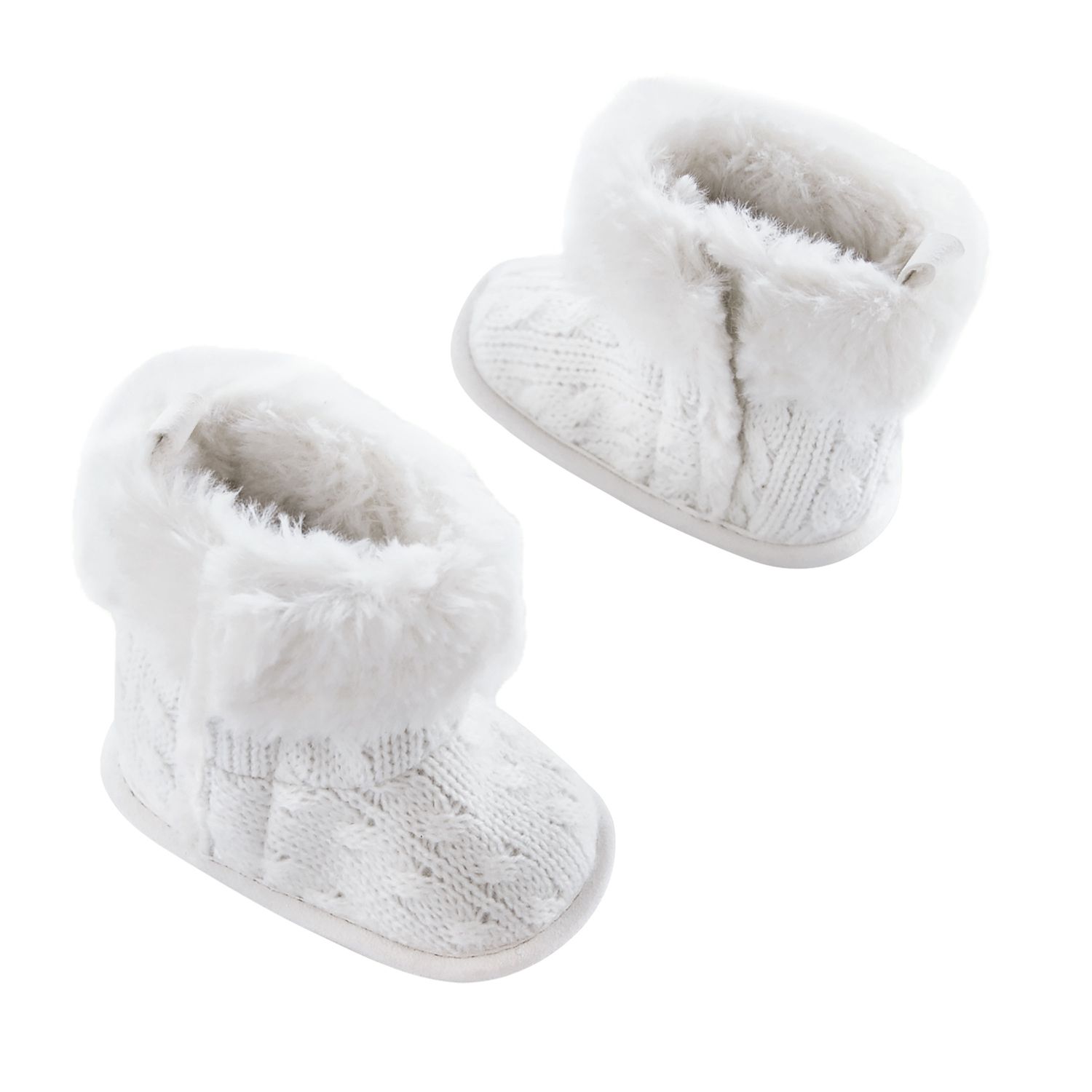 baby white fur boots