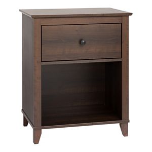 Prepac Yaletown 1-Drawer Tall Espresso Nightstand