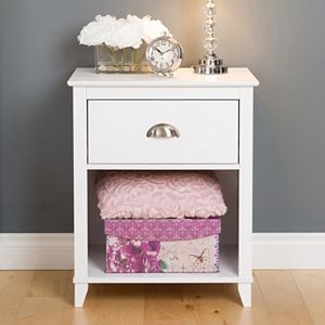 Prepac Yaletown 1-Drawer Tall White Nightstand