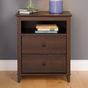 Prepac Yaletown 2-Drawer Tall Espresso Nightstand