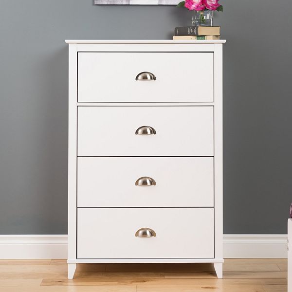 Prepac Yaletown 4 Drawer White Dresser