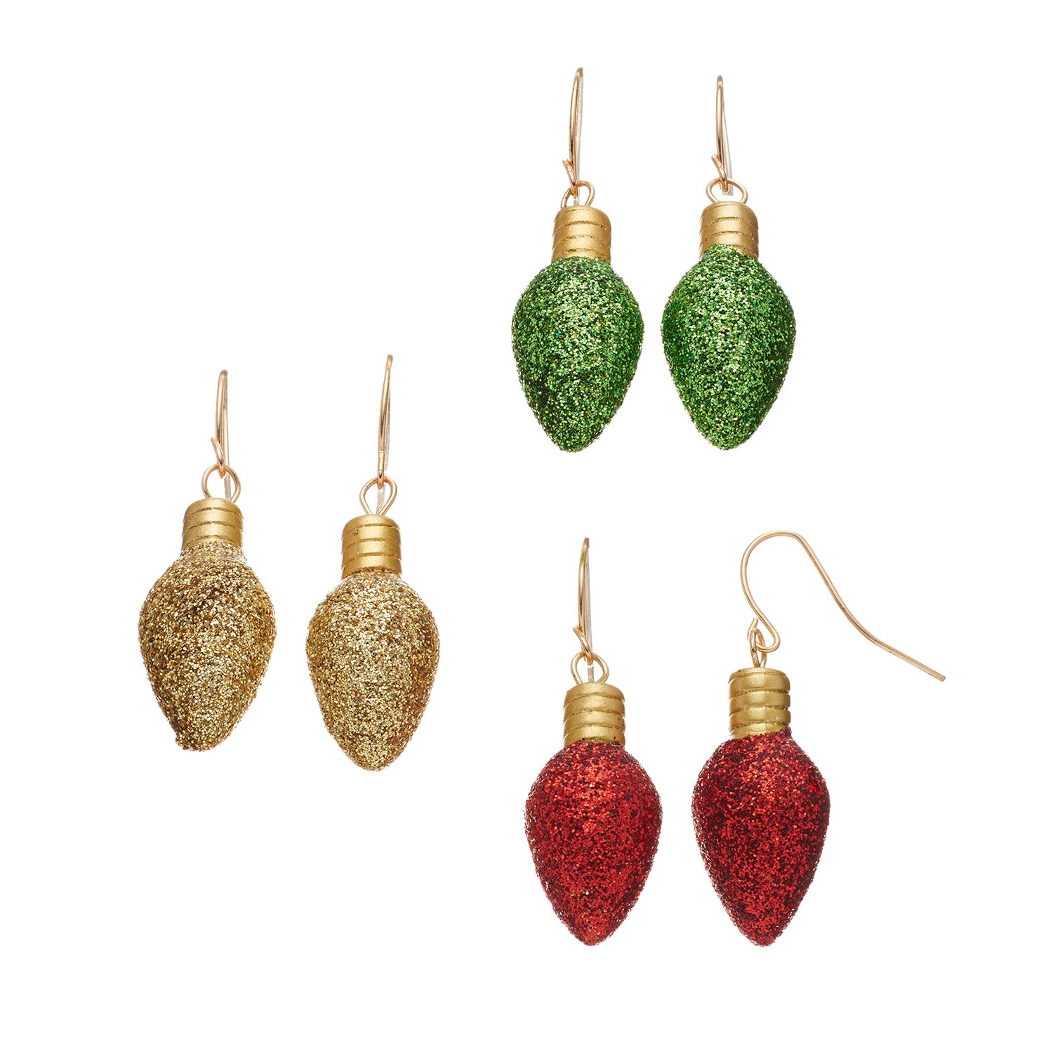 christmas light earrings