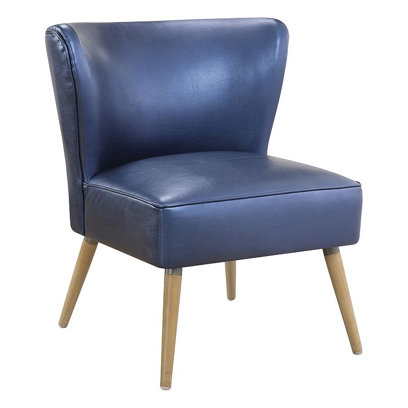 Ave Six Amity Metallic Finish Side Chair, Blue