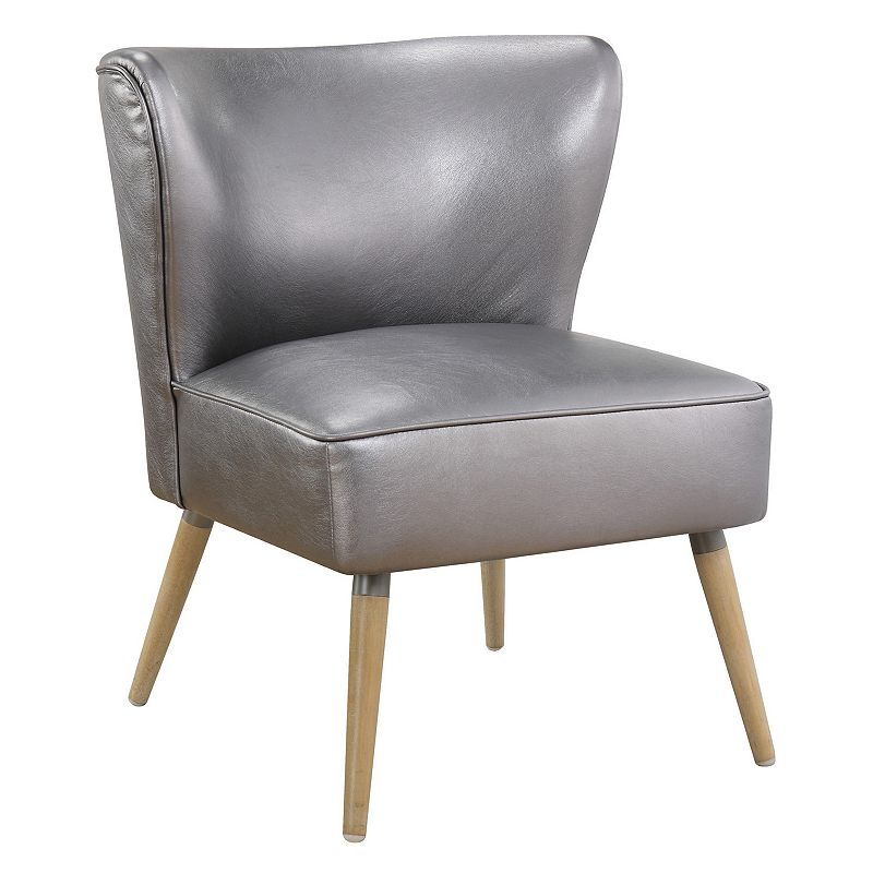 OSP Home Furnishings Amity Metallic Finish Side Chair, Grey