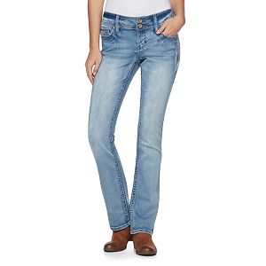 Juniors' Hydraulic 2-Button Baby Bootcut Jeans