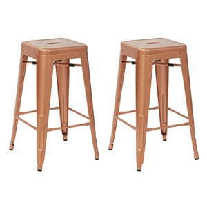 OSP Designs Bristow Stackable Metal Bar Stool 2-piece Set